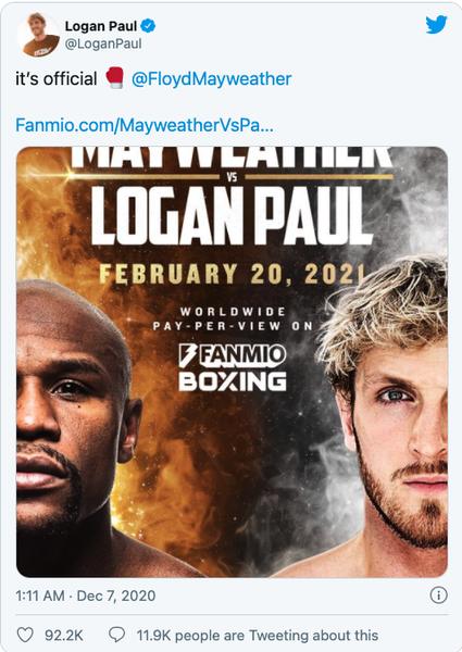 Logan Paul Tweet