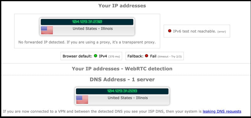 DNS Leak IVPN