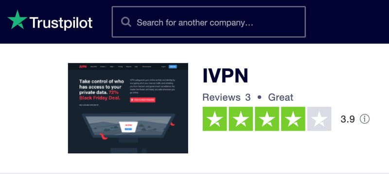 Trustpilot IVPN