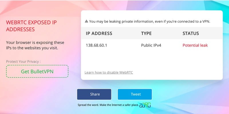 WebRTC VPNArea