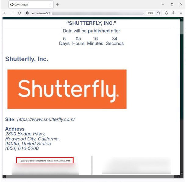 Conti Leak Shutterfly