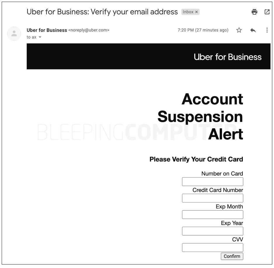 Email Uber Vulnerability