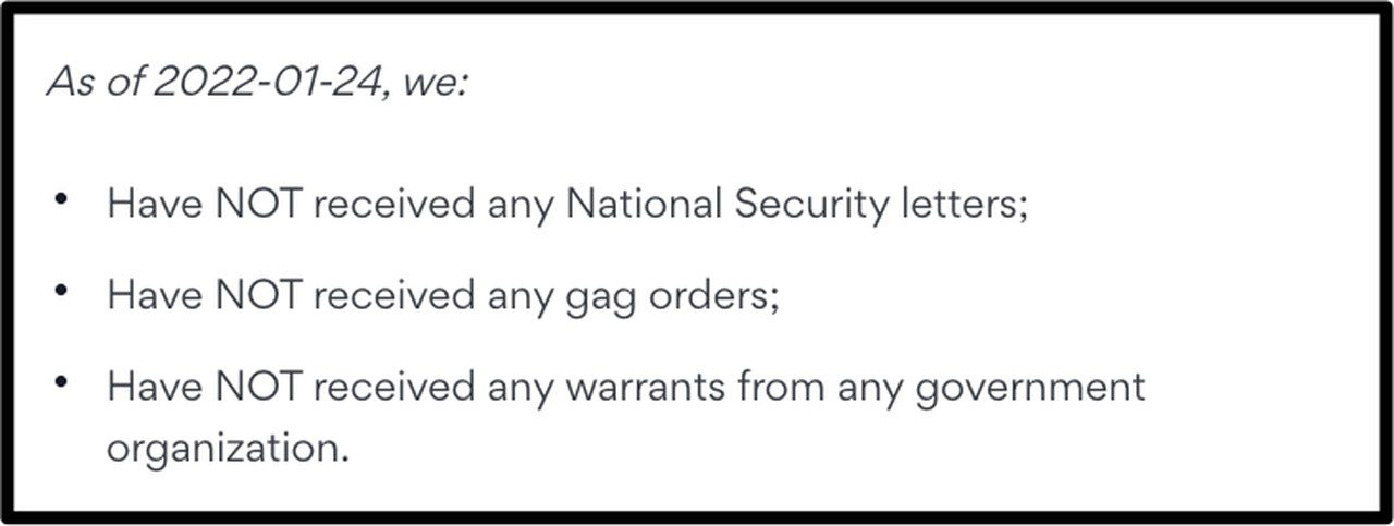 NordVPN Warrant Canary