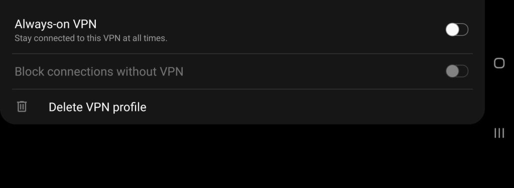 Network Settings - Always-on VPN