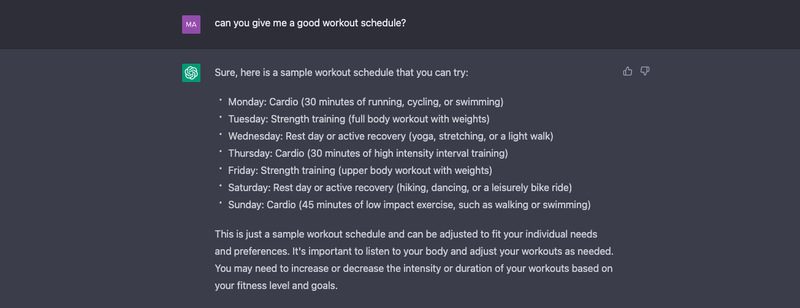 Workout Schedule