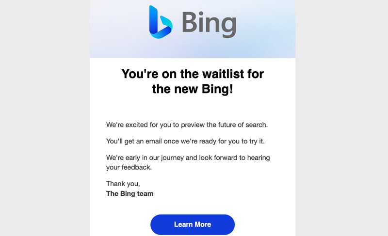 Bing Chat Waitlist