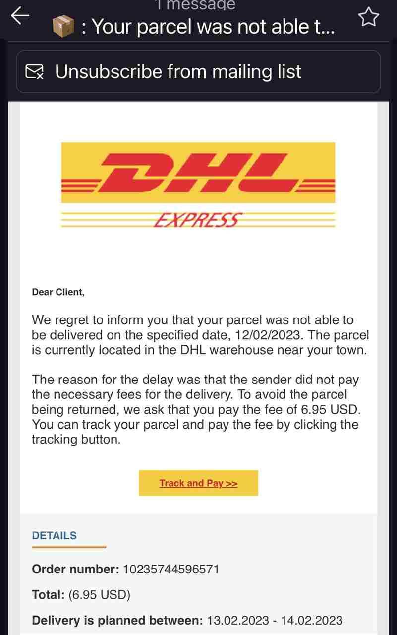 DHL Phishing Campaign
