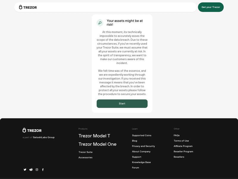 Trezor Phishing Site