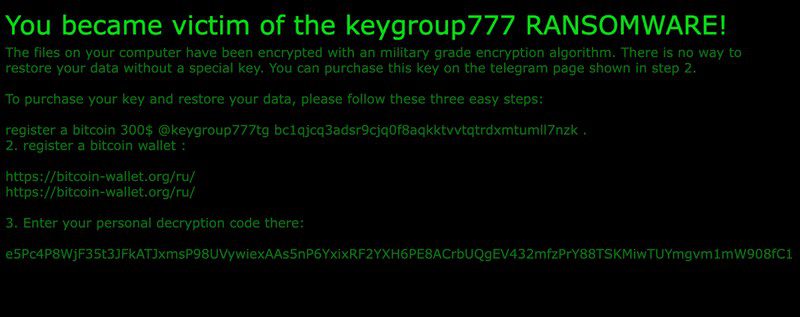 Ransomware Note Free Key